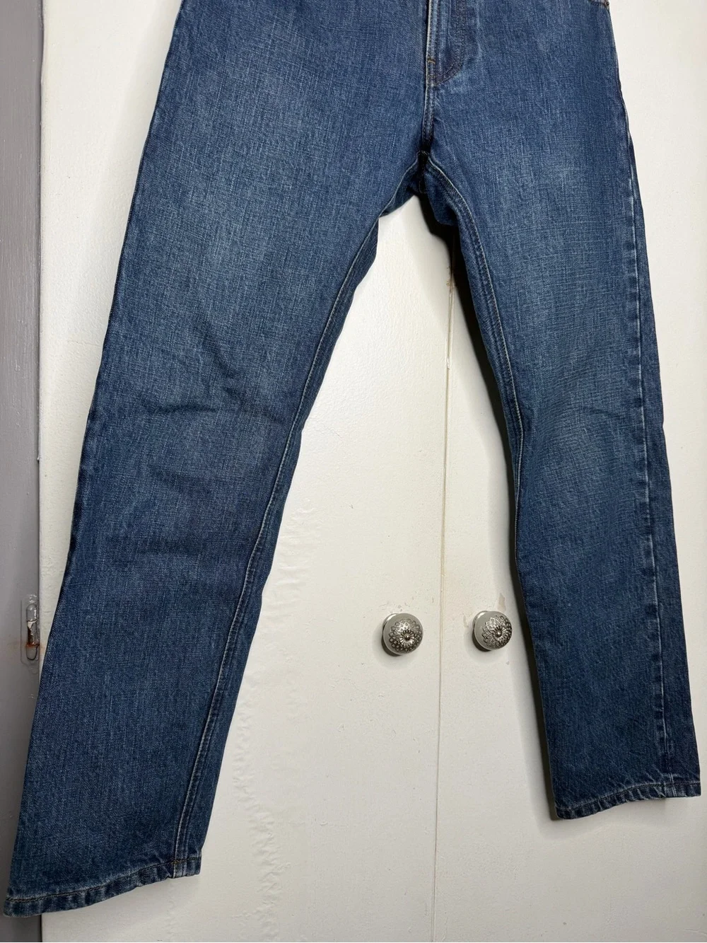 todd shelton men selvage straight jeans size 28x26 blue